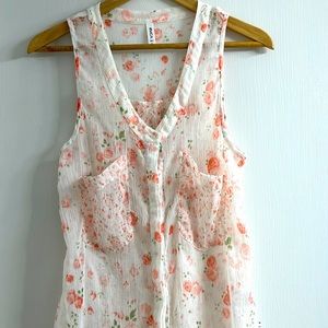 RVCA button down floral tank